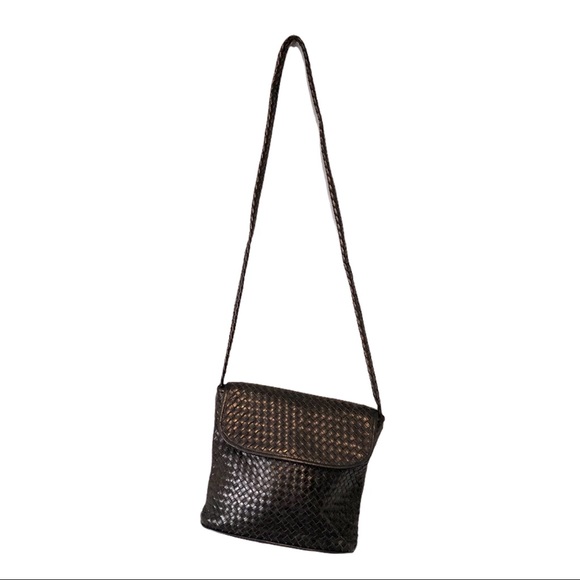 Talbots Bags Vintage Talbots Black Woven Leather Crossbody Bag